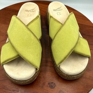Dansko Bridget Sandal Lime Burnished Suede Leather Platform EU 42/ US 11.5-12